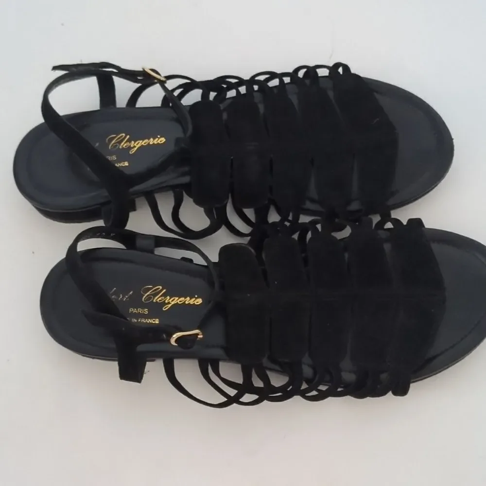 ROBERT CLERGERIE Black Suede Sandals